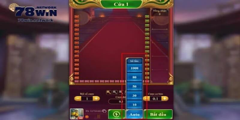 Người chơi có thể dùng tính năng auto để quay tự động tối đa 1000 vòng